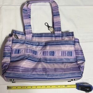 Lug Dilly Dally Lavender Striped Tote Bag - Women's Shoulder Bag